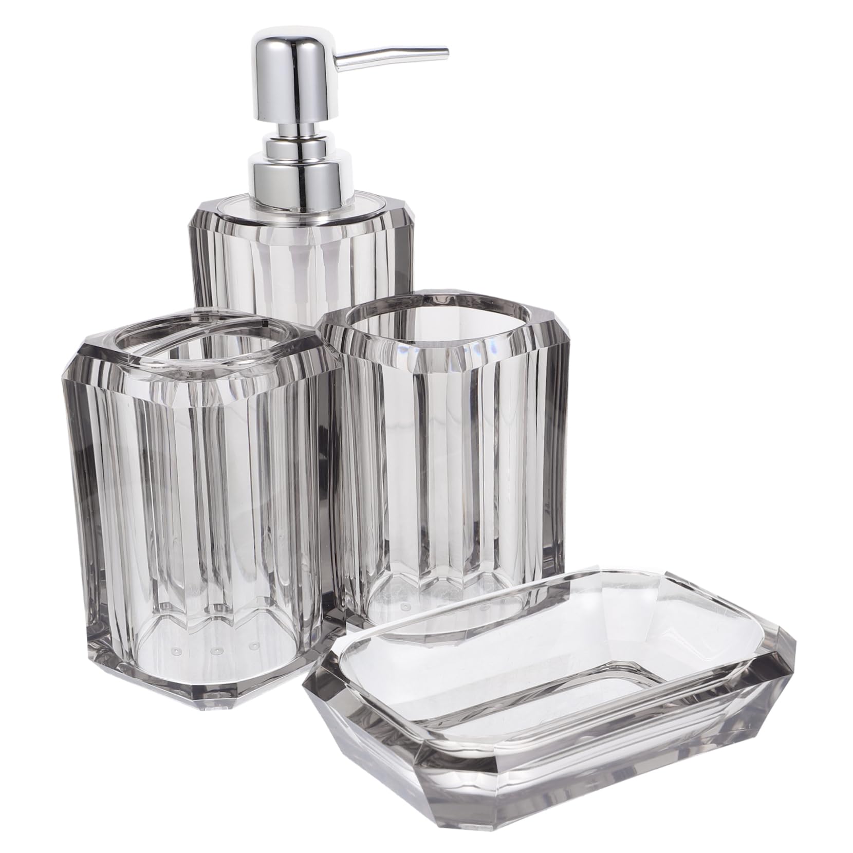 PAMINGONO Baño Accesorios Dispensador Jabón Mano Vaso Enjuague Bucal Soporte Cepillo