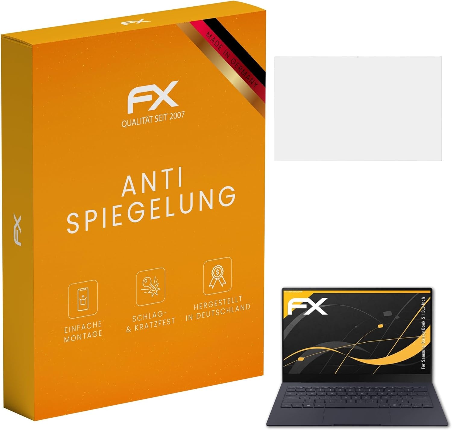 atFoliX Screen Protector compatible with Samsung Galaxy Book S 13,3 Inch Screen Protection Film, anti-reflective and shock-absorbing FX Protector Film (2X)