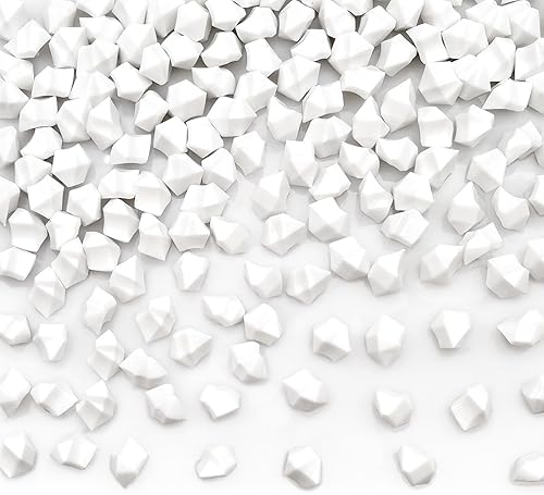 LYFJXX Relleno de jarrón blanco para decoración del hogar, cubitos de hielo triturados falsos, rellenos de jarrón, 150 cubos de hielo falsos
