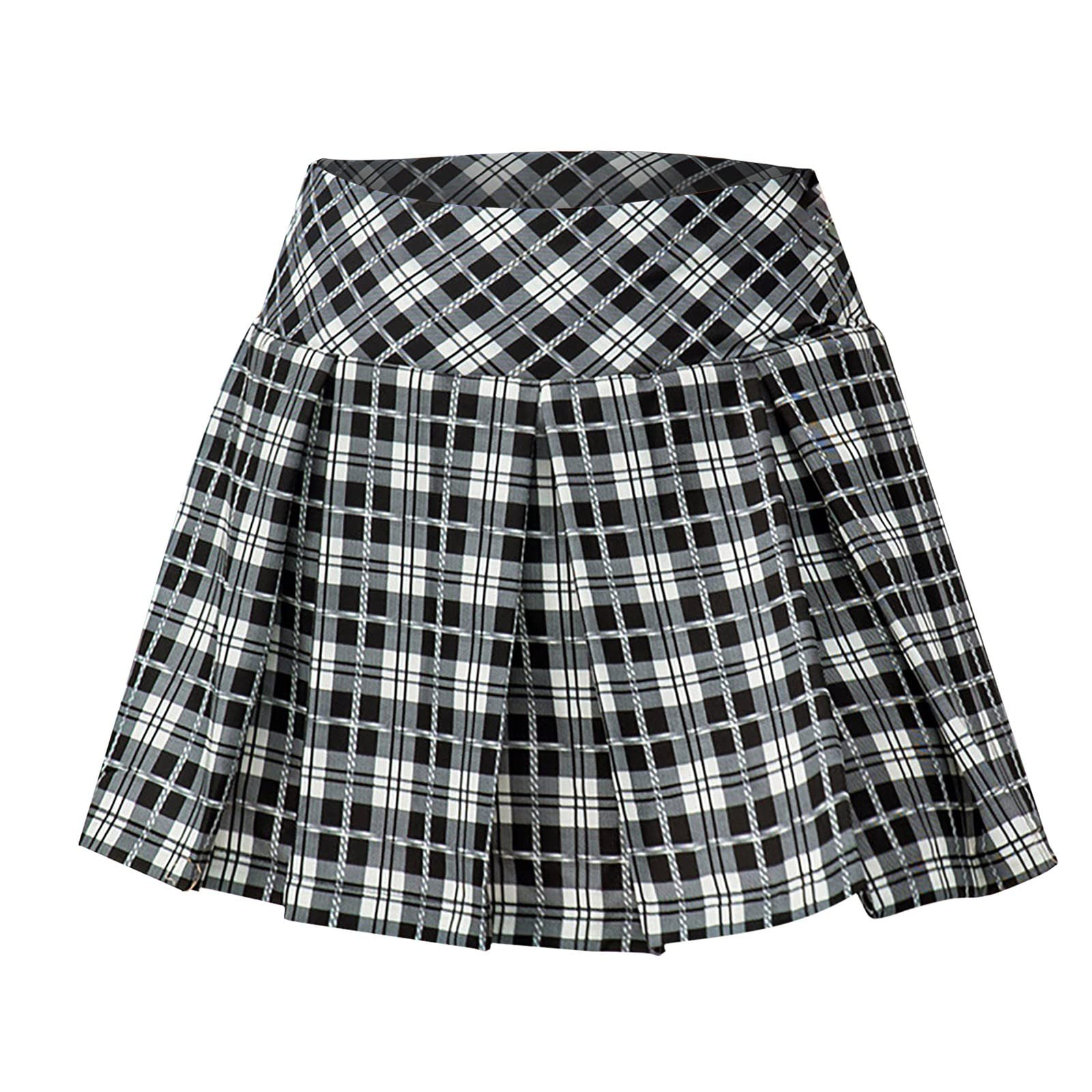 2026 Falda plisada para mujer con falda deportiva cómoda casual elástica a cuadros para correr al aire libre, culottes de tenis, culottes de yoga, falda plisada