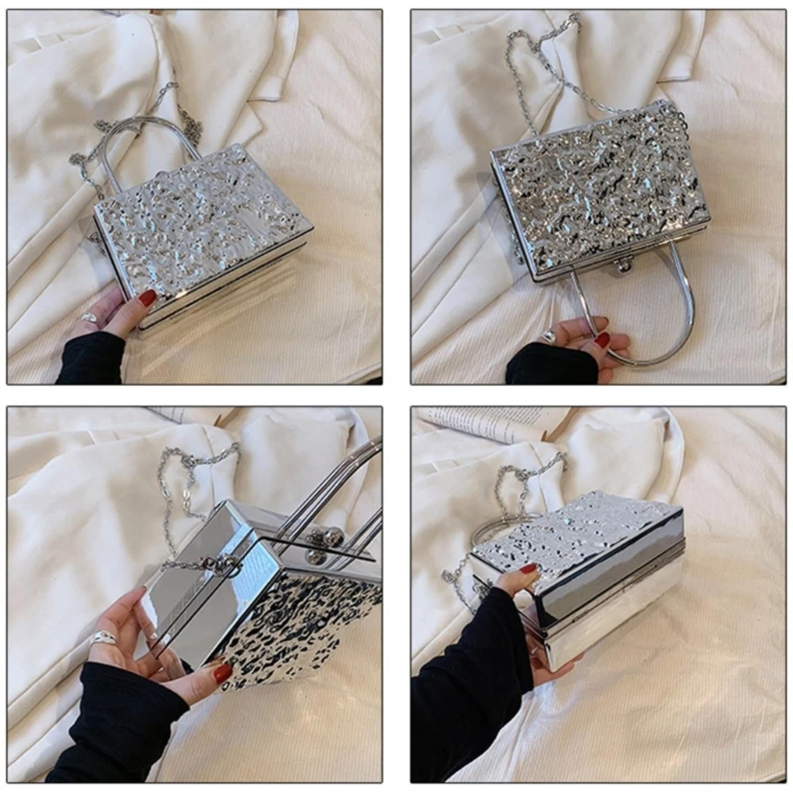 Abendtasche Damen Clutch Mode Acryl Abend Tasche Clutch Box Frauen Elegante Hochzeit Party Handtasche Damen Dame Bankett Kette Cross Body Schulter Tasche
