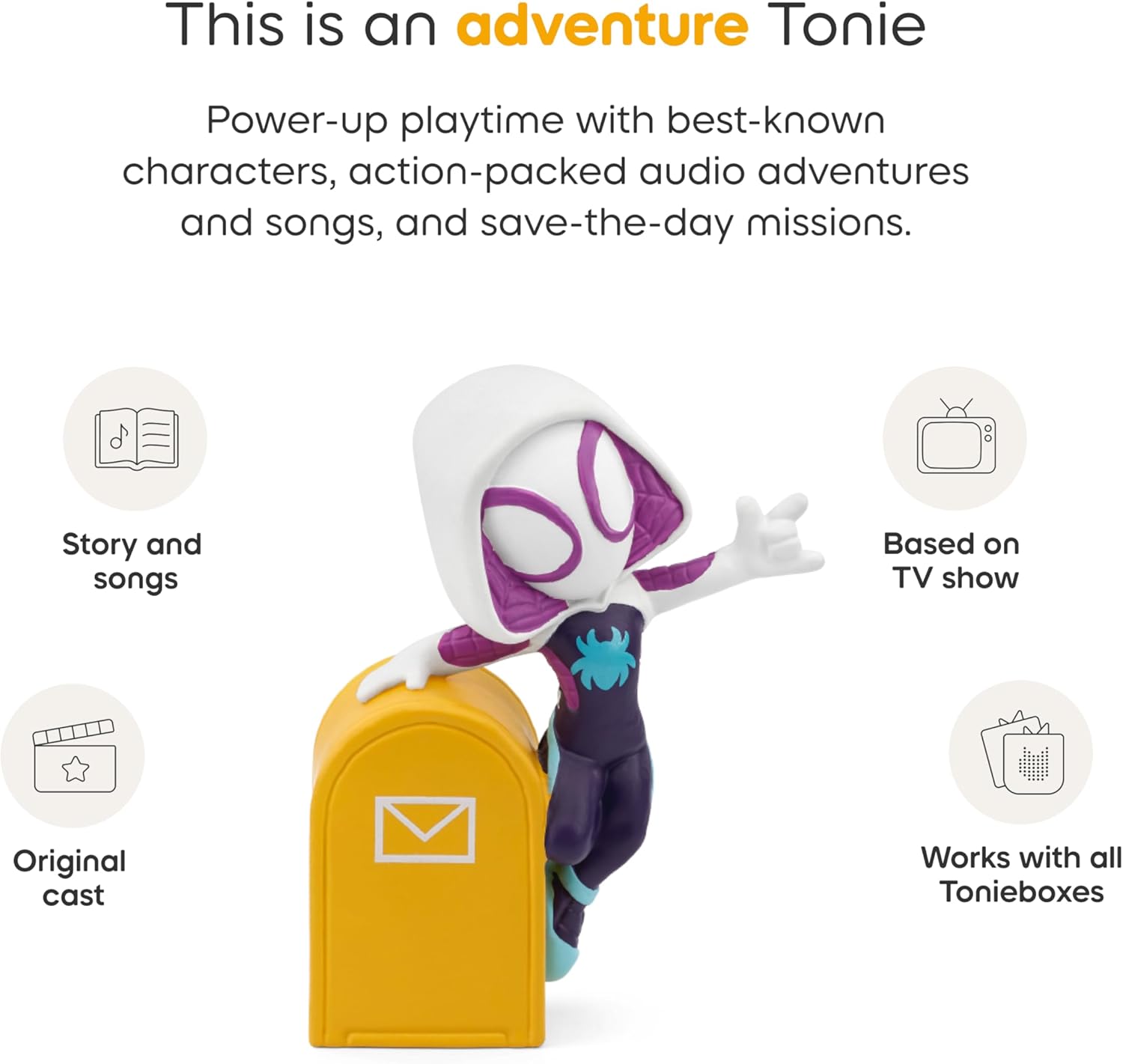 Tonies Ghost-Spider Audio Toy Character from Marvel's Spidey and His Amazing Friends