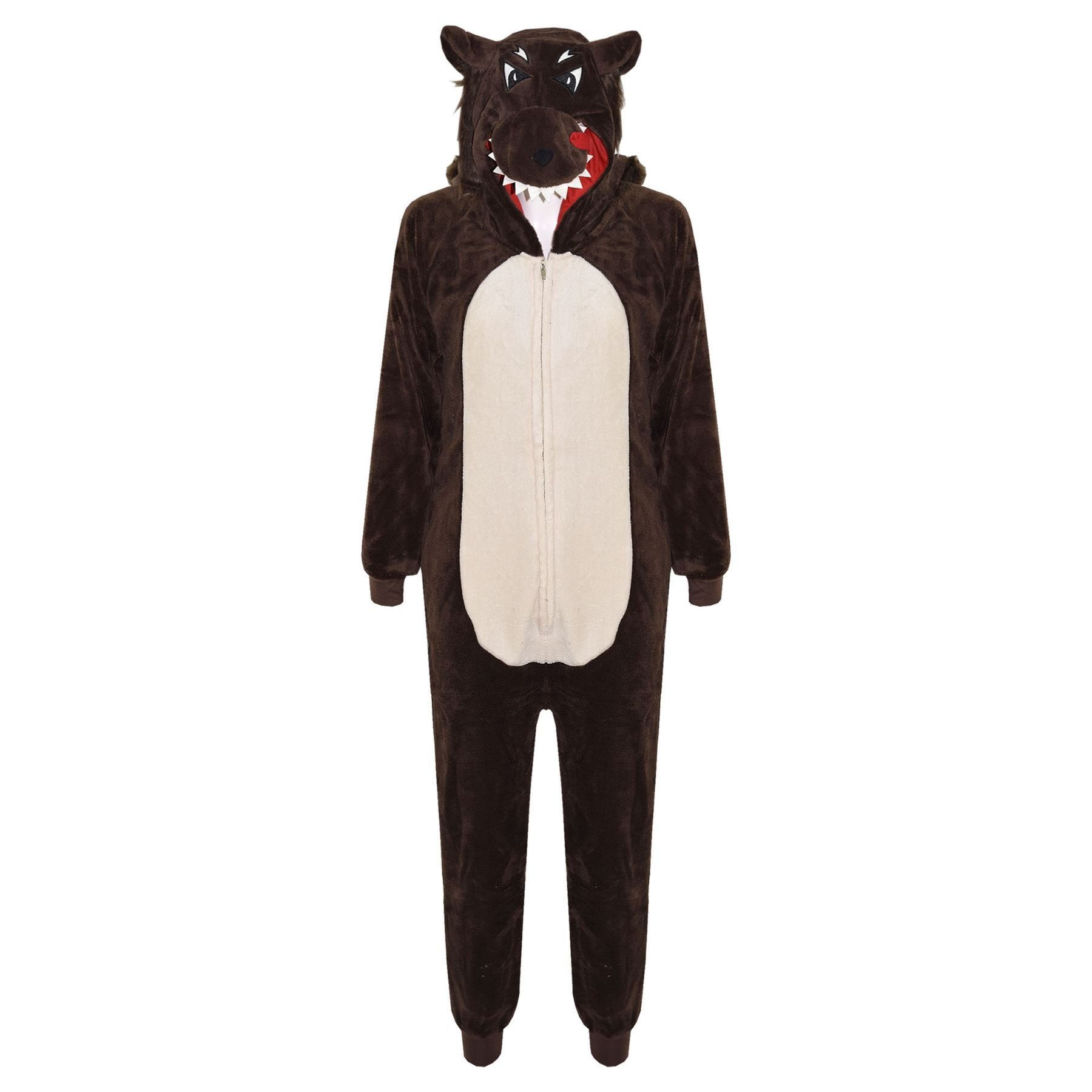 A2z 4 Kids Girls Wolf Boys Costume Jumpsuits Soft Plush Fleece Playsuit - E.soft 11-12