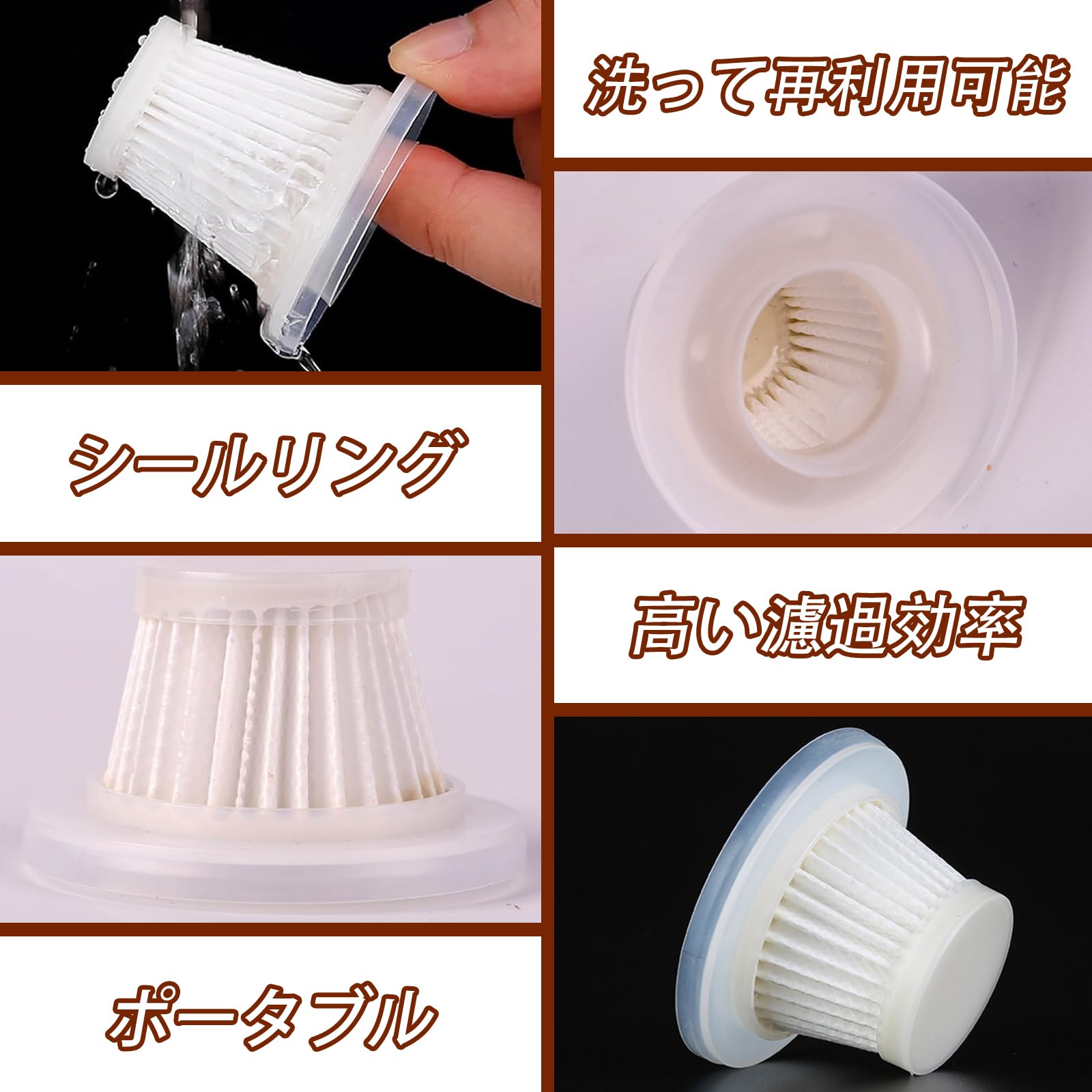 ハンディクリーナー用フィルター 交換用 HEAPフィルター 水で洗える 2個 ハンディクリーナー用フィルター 交換用 HEAPフィルター 水で