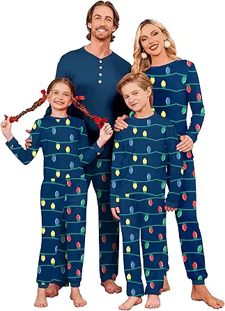 Ekouaer Family Christmas Pajamas Matching Sets Womens Mens Pjs Long Sleeve Sleepwear Holiday Lounge Sets