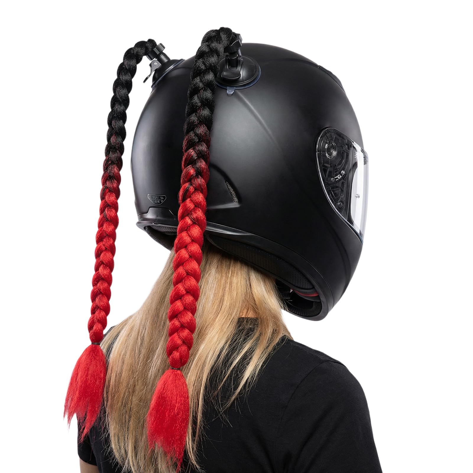 RONGXG Motorcycle Helmet Braid Detachable Colorful Wig Pigtail Motorbike Long Fake Hair Braid Colorful Motorcycle Ponytail Automotive