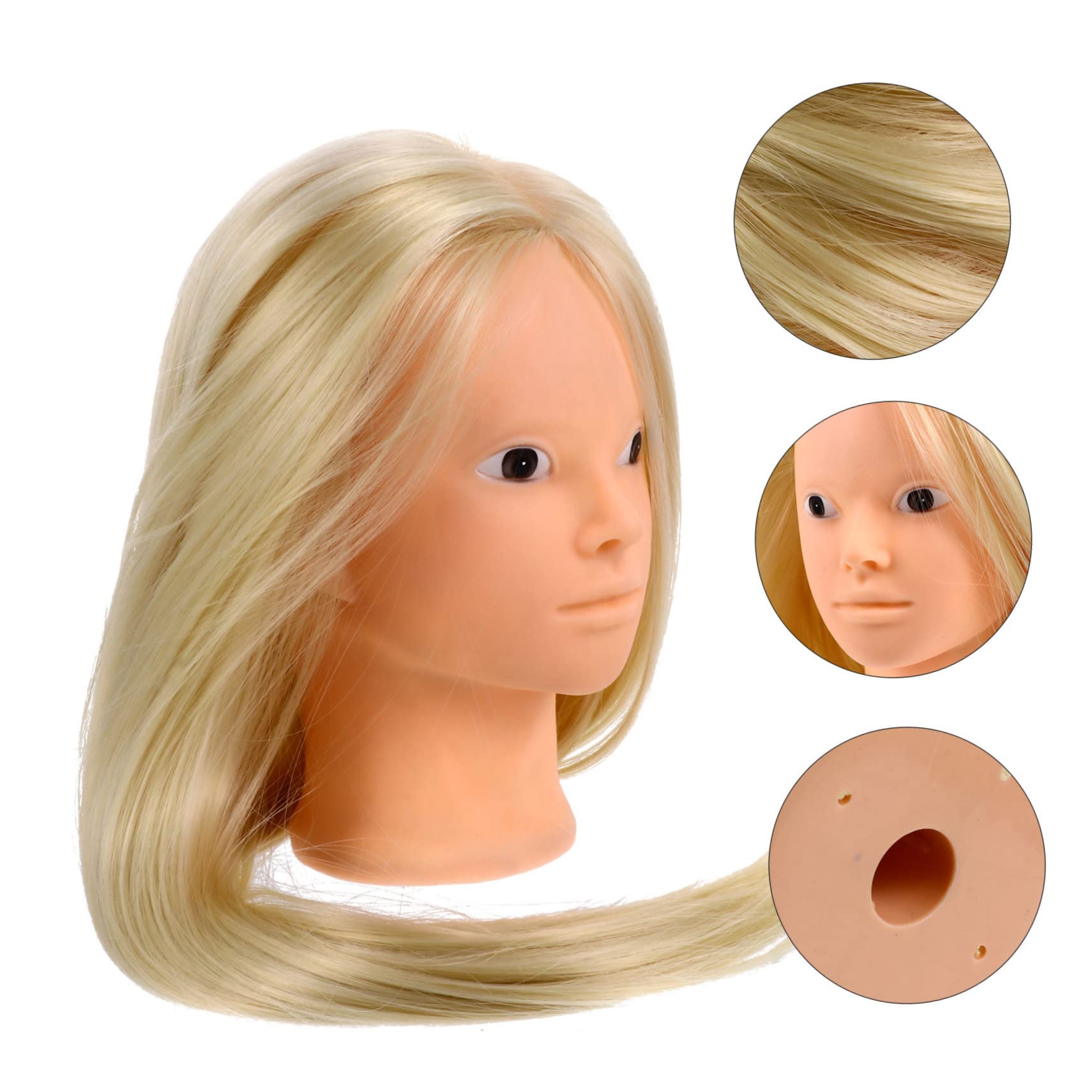 VALICLUD Übungskopf für Haarstyling aus Hochtemperaturbeständigem Seidenmaterial mit Halter zum Üben von Hochzeits und Tanzfrisuren für Friseure und Kosmetikschüler