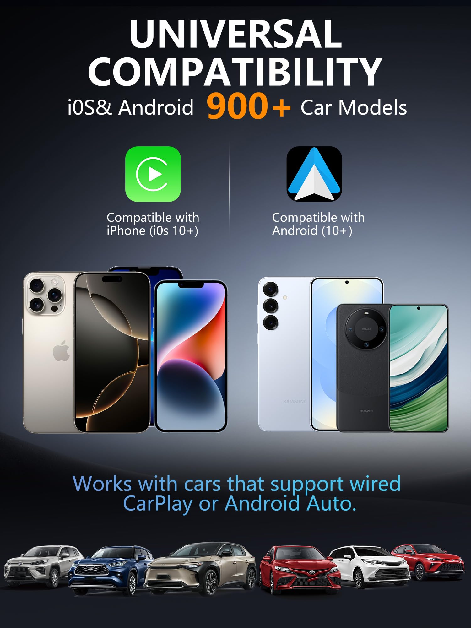 2-in-1 Wireless CarPlay Adapter UK, Compatible with Apple CarPlay & Android Auto, Upgrade Wired to Wireless, Plug & Play Dongle, Fast Auto-Connect, Lag-Free Performance, Mini Sleek Design — view 8