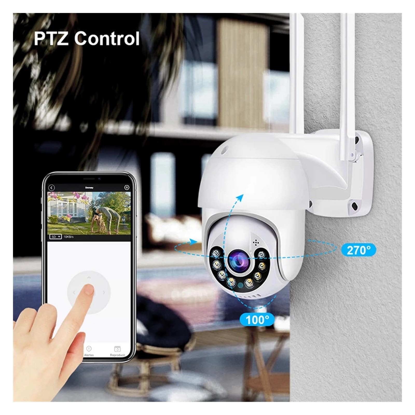 Telecamera di sicurezza, Telecamera Esterna 8MP 4K Ip telecamera for la casa Telecamere di sorveglianza 5MP Sicurezza esterna IP CCTV(8MP with 64G Card)