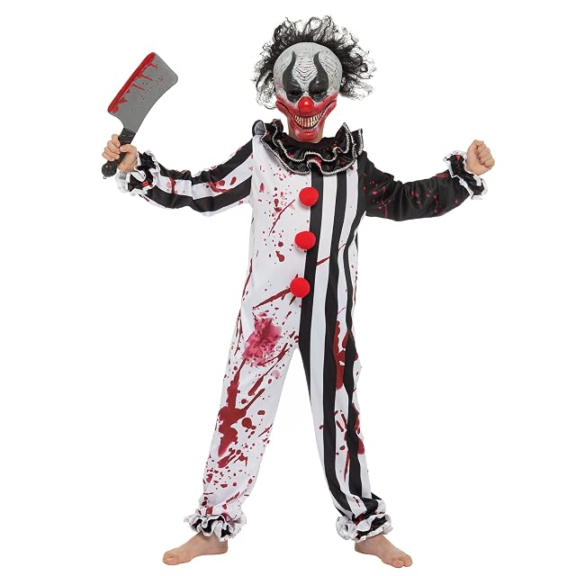 Spooktacular Creations Disfraz de payaso asesino Boy Boy Bleeding
