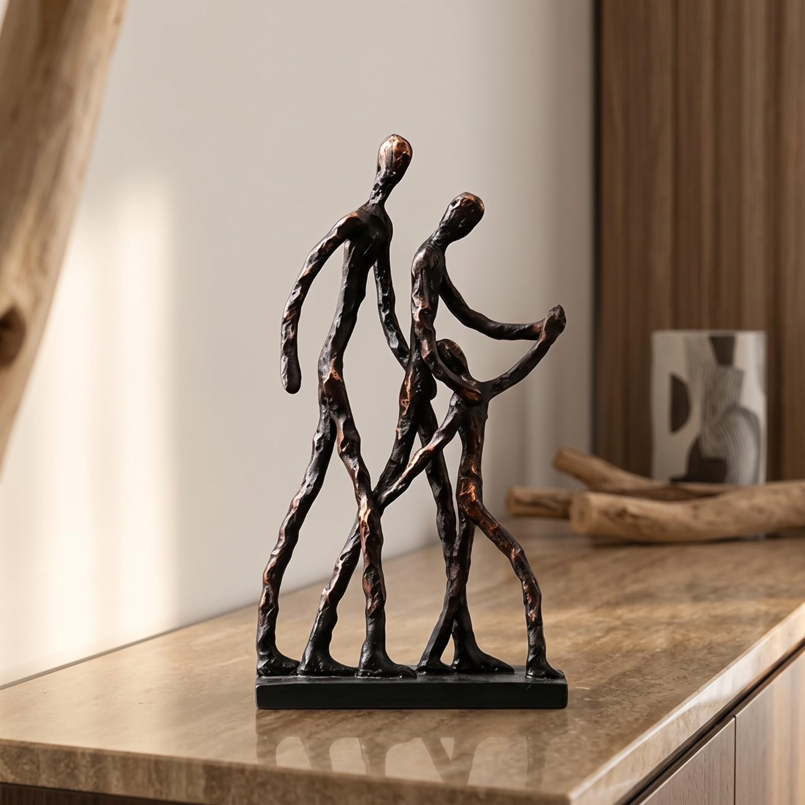 KESOTO Figura con Figuras Individuos Elegante | Nórdico, Figura Base Estable, para Mesa, Bronce