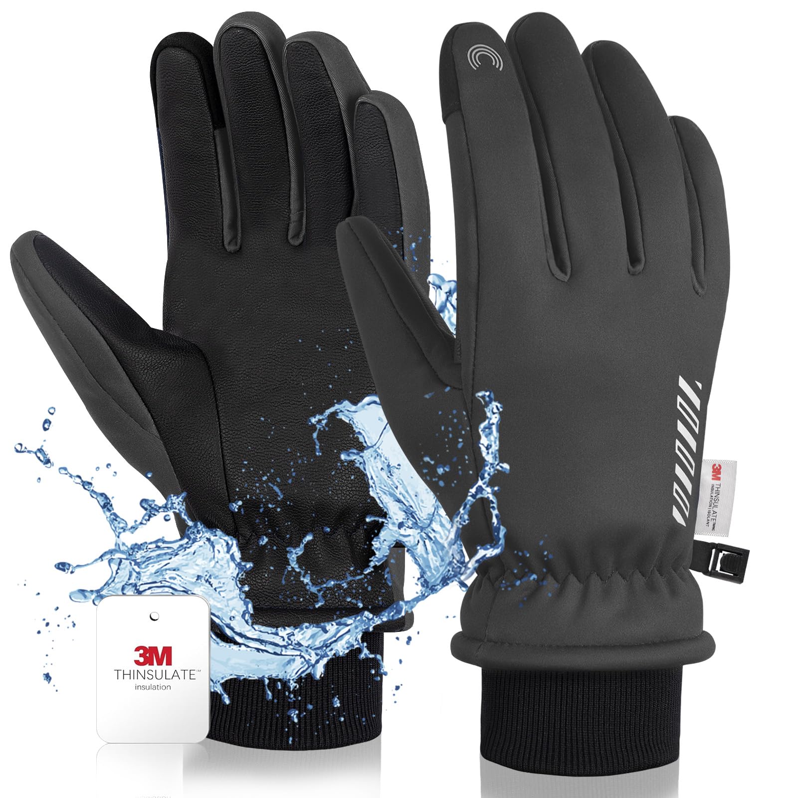 RIGWARL -10℉ 3M Completely Waterproof Gloves for Cold Weather, Winter Gloves 7 Layer Thermal Warm Men Women