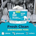 Nature Clean Pacs de lave-vaisselle automatique, sans fragrance, 60 Nombre