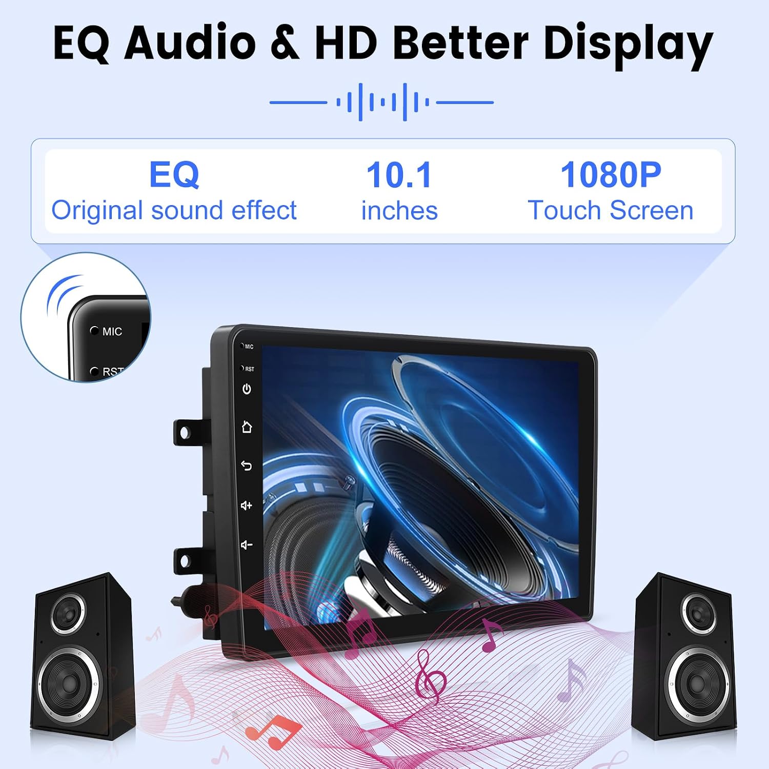 2+64G 10 inch Screen for Ford F150 Radio 2004 2005 2006 2007 2008, 10.1 inch Touchscreen Android F150 Car Stereo with Carplay/Android Auto/EQ Audio/SWC/Bluetooth