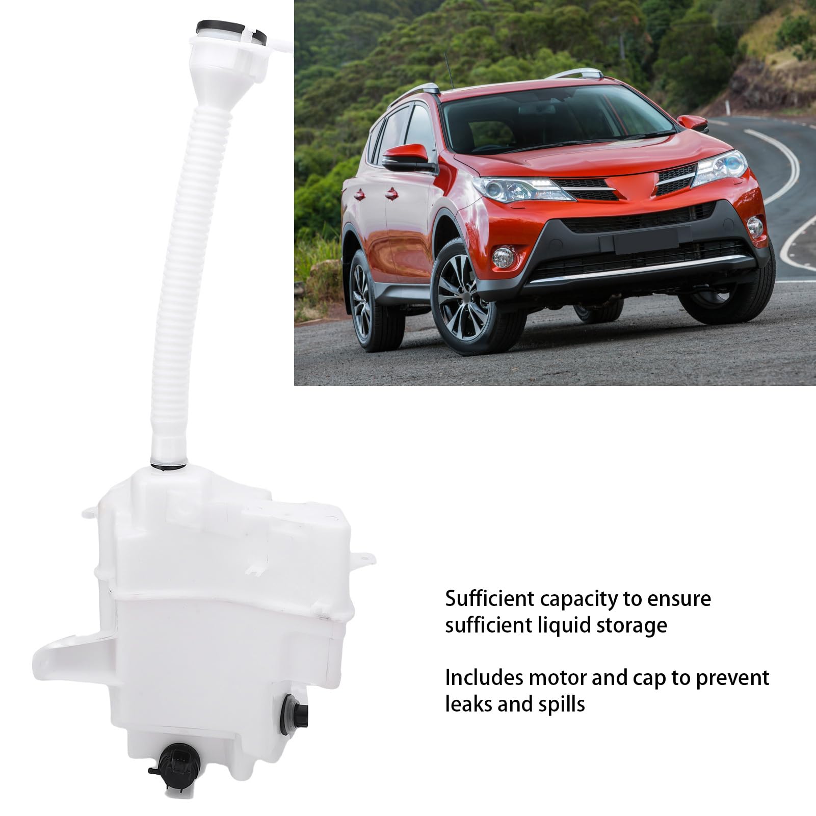 Tanque de Depósito de Líquido para Limpiaparabrisas, Motor Duradero y Eficiente para un Fácil Mantenimiento del Vehículo, 1 Unidad