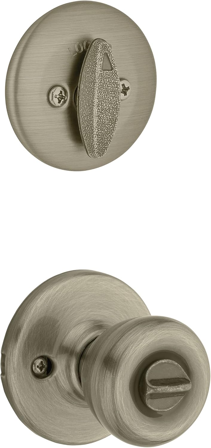 Kwikset 690 Tylo Entry Knob and Single Cylinder Deadbolt Combo 6-Pack, Antique Brass
