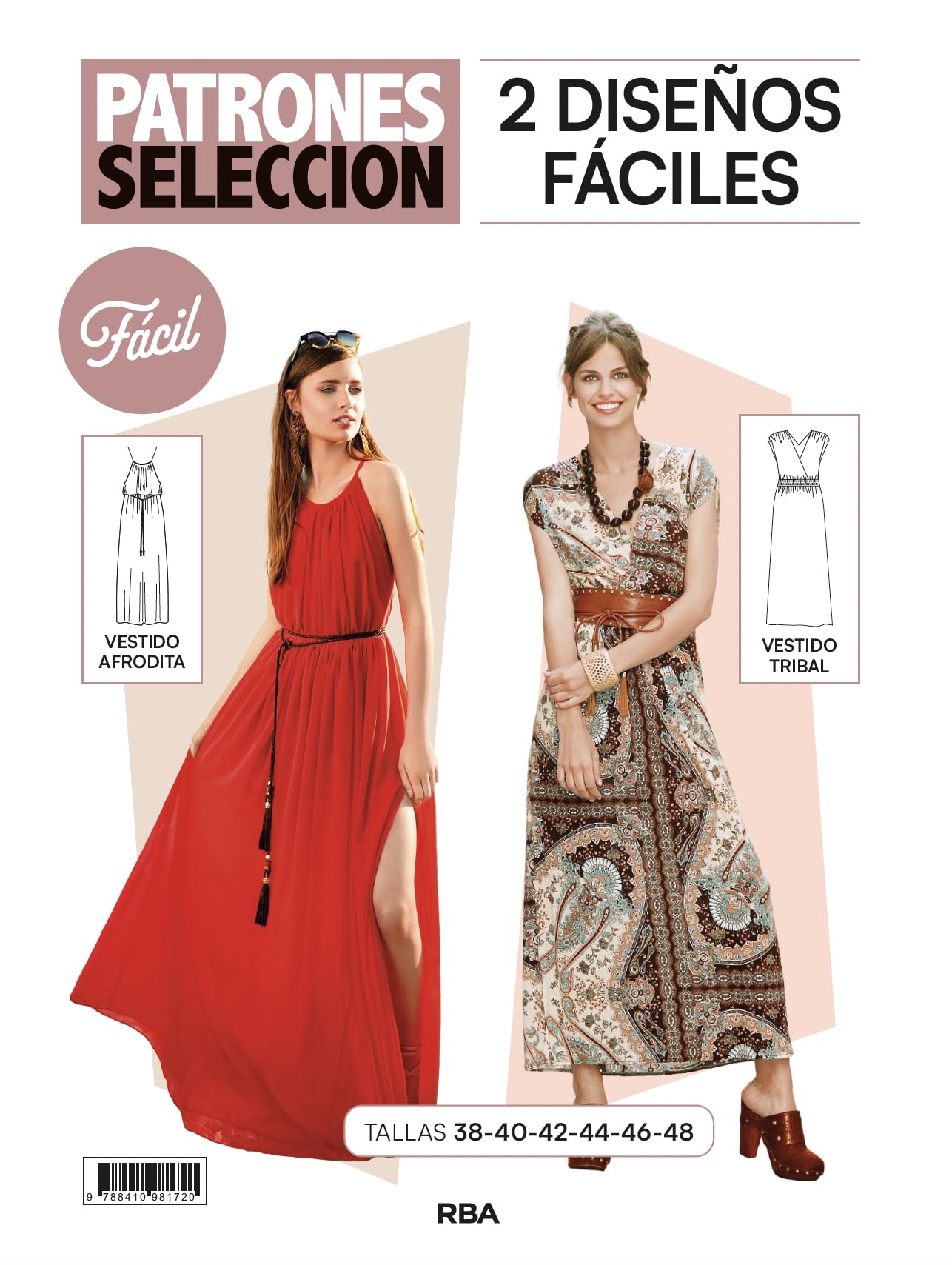 Patrones selección 10. Patrón de costura 2 Looks fáciles: Vestido afrodita y vestido tribal