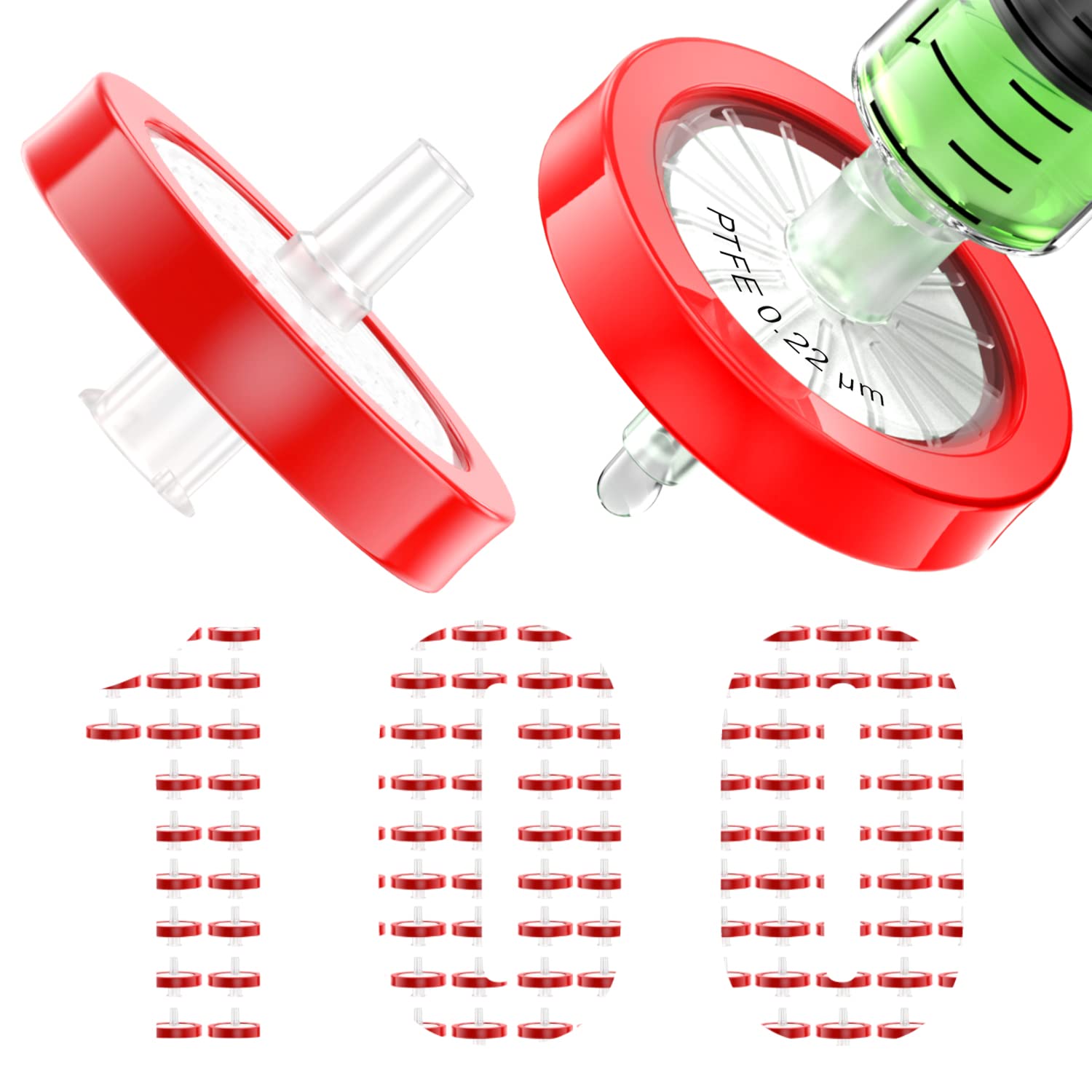 Syringe Filters PTFE Hydrophobic 25 mm 0.22 um Non Sterile 100/pk by KS-Tek