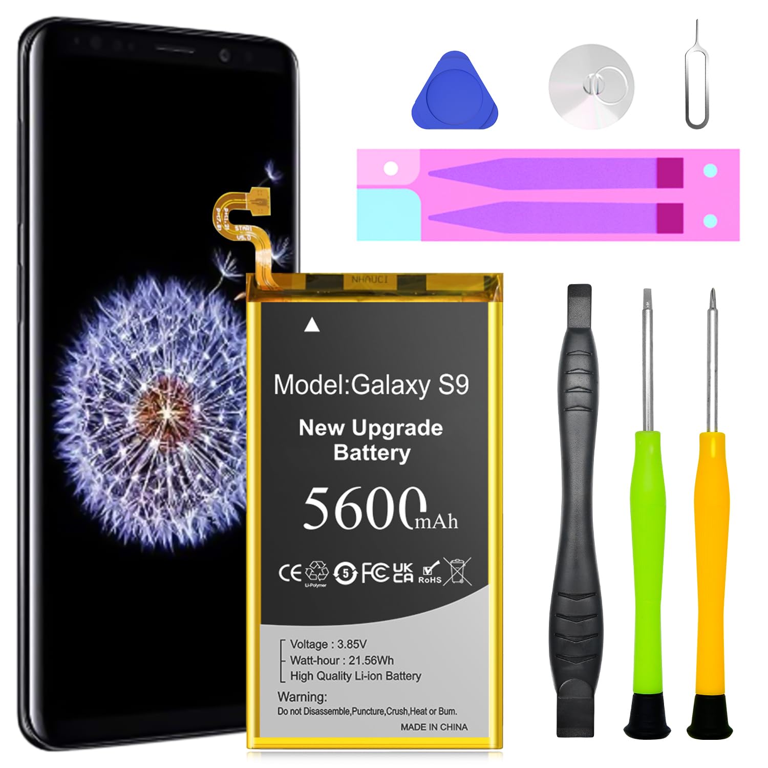 [5600 mAh] Battery for Samsung Galaxy S9, 2026 New Version Enhanced Replacement Battery for Galaxy S9 EB-BG960, EB-BG960ABA, G960U, G960F, G960W with Complete Tool Kit