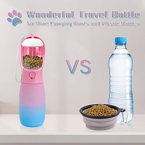 Miniatura 3 de Botella de agua para perros, cuenco de agua portátil de gran capacidad de 19 onzas, alimentador de bebida y cuenco para platos, artículos esenciales