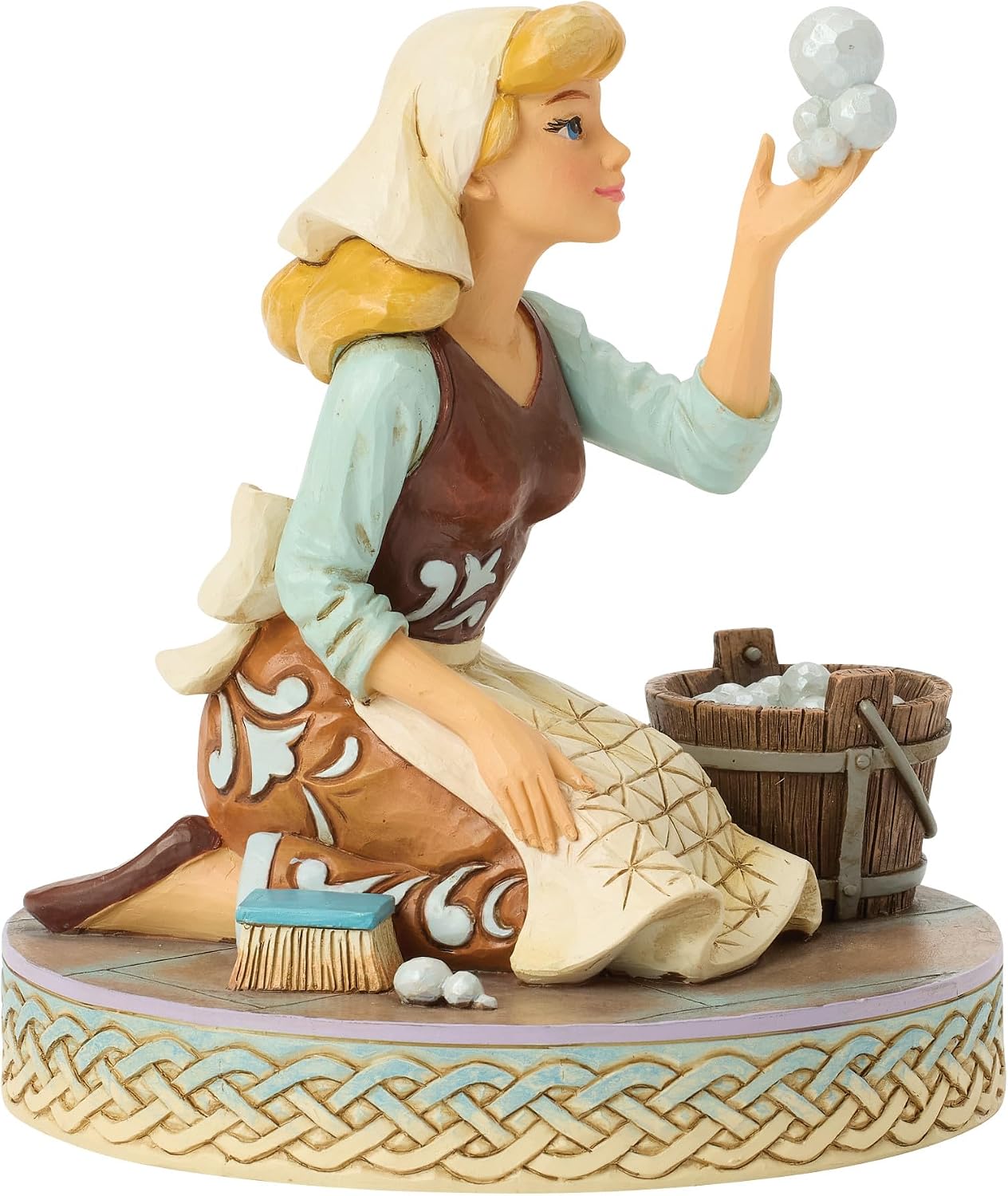 Enesco Disney Traditions by Jim Shore Cinderella Cleaning and Catching Bubbles Figurine, 5.12 Inch, Multicolor image 2
