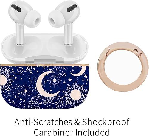 Miniatura 3 de Berkin Arts Funda compatible con AirPods Pro de 2 generación, ultra delgada, protetiva, con llavero, arte espacial, fondo nocturno cósmico