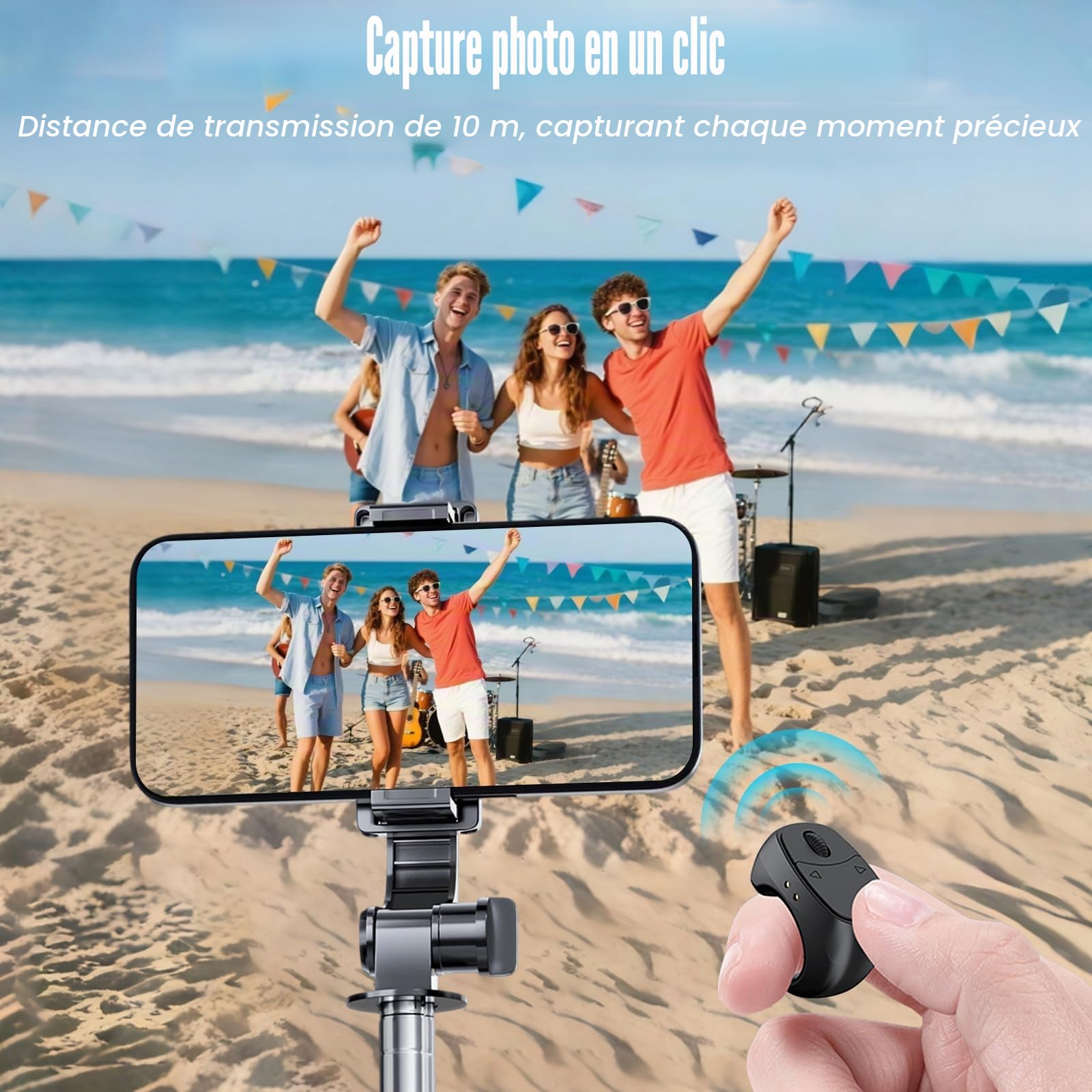 Anneau de Défilement Bluetooth TikTok,Tourne-Page à Distance | Contrôleur Mobile Selfie Lazy avec Chargeur, Appareil Photo, Enregistrement Vidéo pour Tablettes, iOS, Android