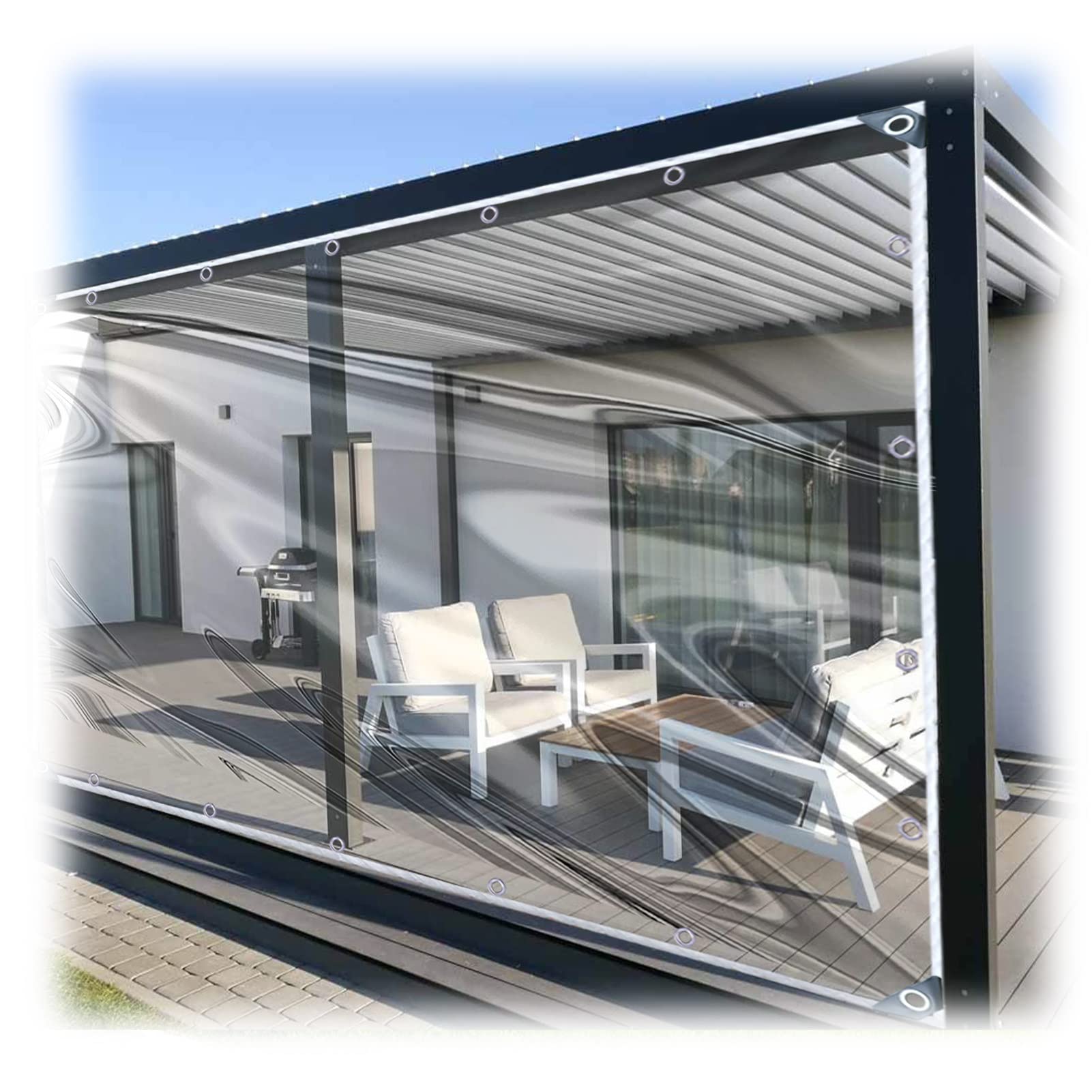 HFMY 200CMx150CM Bâche Transparente Extérieur Avec Oeillets, Bâche En