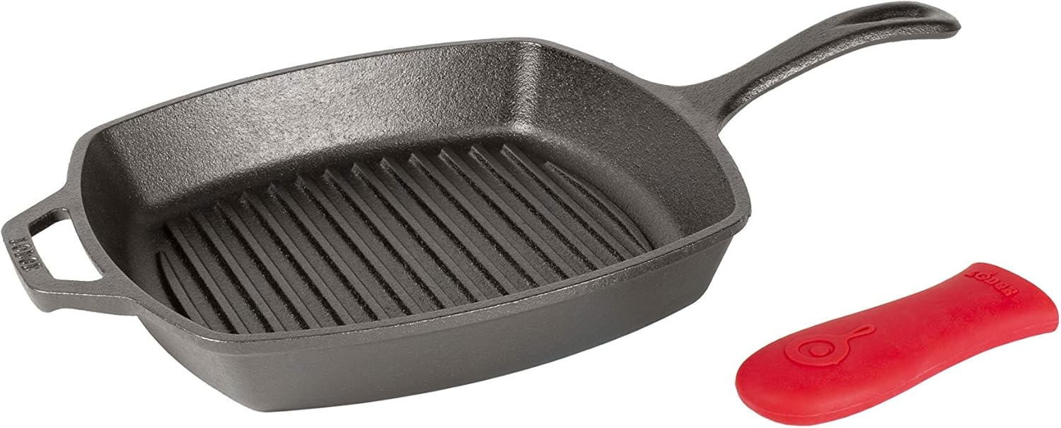 Lodge Manufacturing Company Lodge Cast Iron 10.5-inch Square Grill Pan, Black