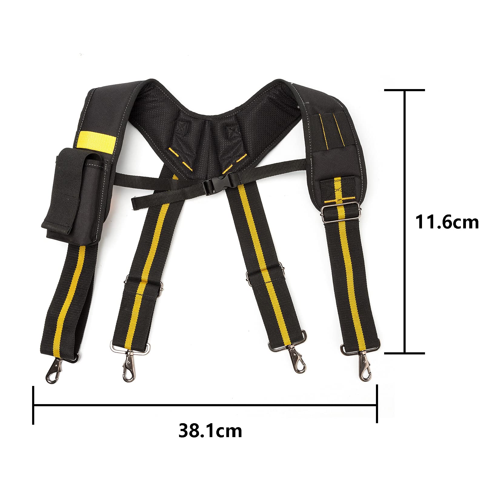 Cinturón Herramientas Tirantes, Electricista Cinturón portaherramientas Tirantes Adjustable Cinturón de Trabajo Correa de Bolsa Cintura Tirantes de Cinturón de Herramientas con Multibolsillos