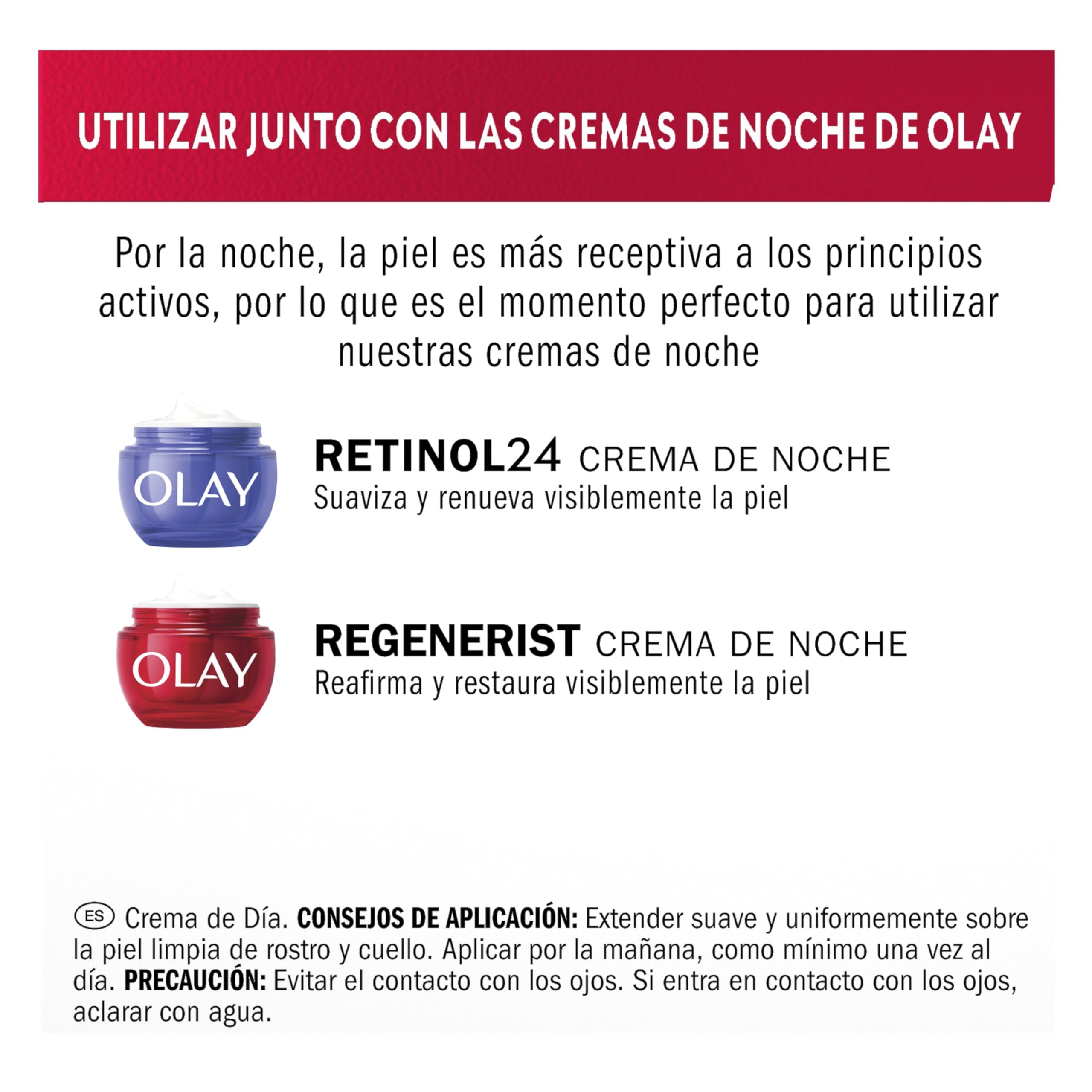 Olay Regenerist Crema Facial de Día 50ml + Olay Retinol24 Crema Noche 50ml | Tratamiento Antiarrugas, Piel Más Firme y Suave