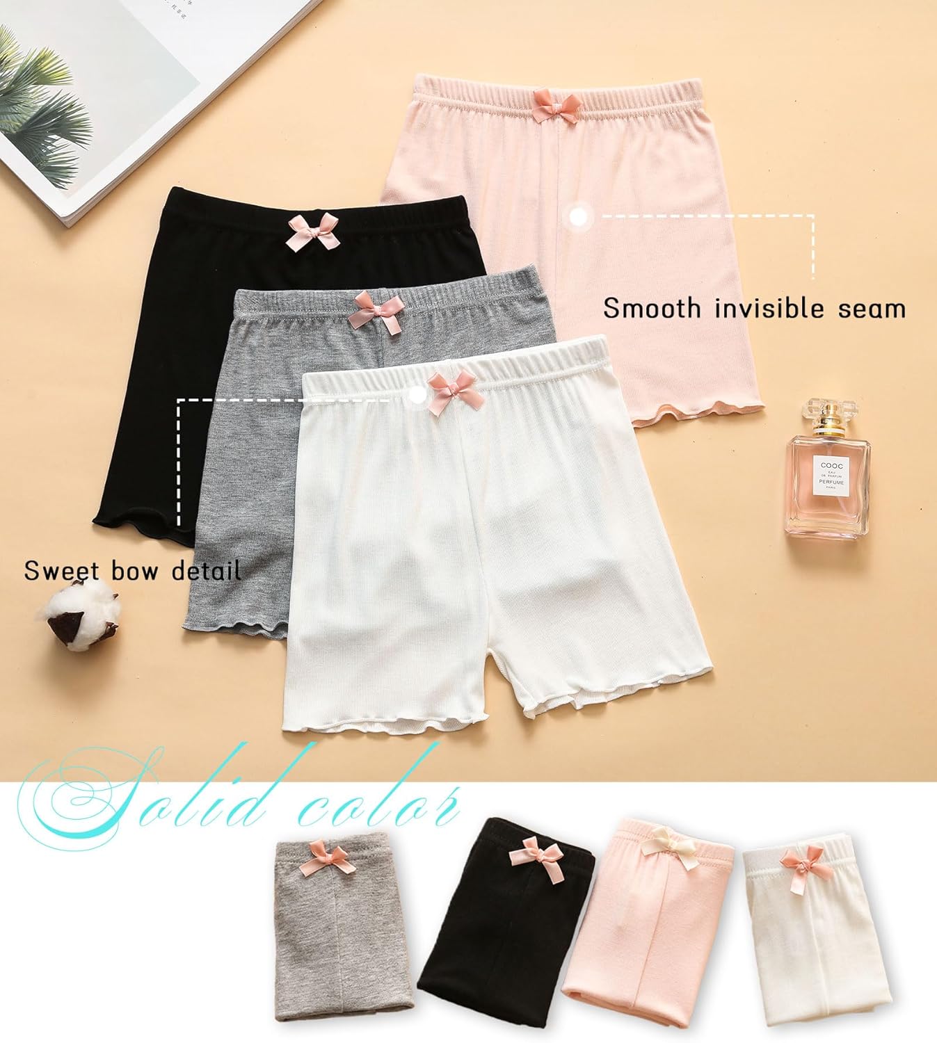 CHUNG Toddler Little Big Girls Dance Bike Play Shorts Under Dress Skirt School Uniform Underpants 4 Pack 2-9Y - Image 5