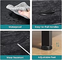 Vista 135 de OLIXIS Cómoda de 5 cajones para dormitorio, torre de almacenamiento de tela para sala de estar, entrada, marco de acero resistente, parte superior