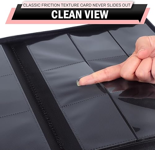 Miniatura 6 de Paquete de 30 carpetas de tarjetas con 9 bolsillos, carpeta de tarjetas coleccionables con cremallera premium, 540 álbumes de almacenamiento de