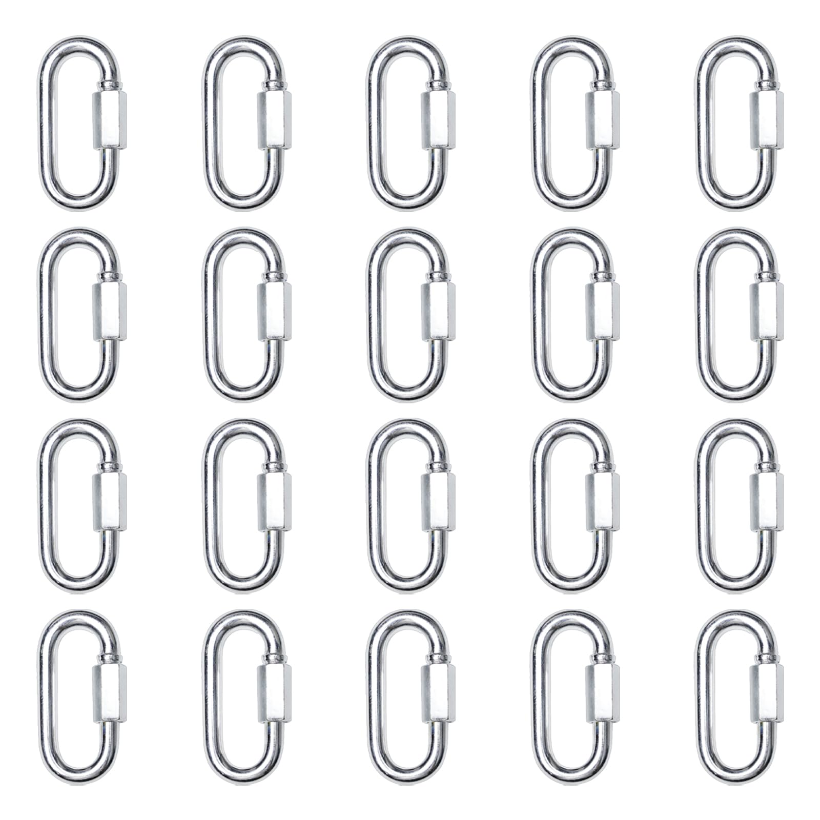 Kaeltsyn M5 Of 20 Heavy Duty Chain Link With Threaded & Hexagonal Nut Suitable For Secure Connection In Outdoor & Indoor Rustproof Steel Fastlink