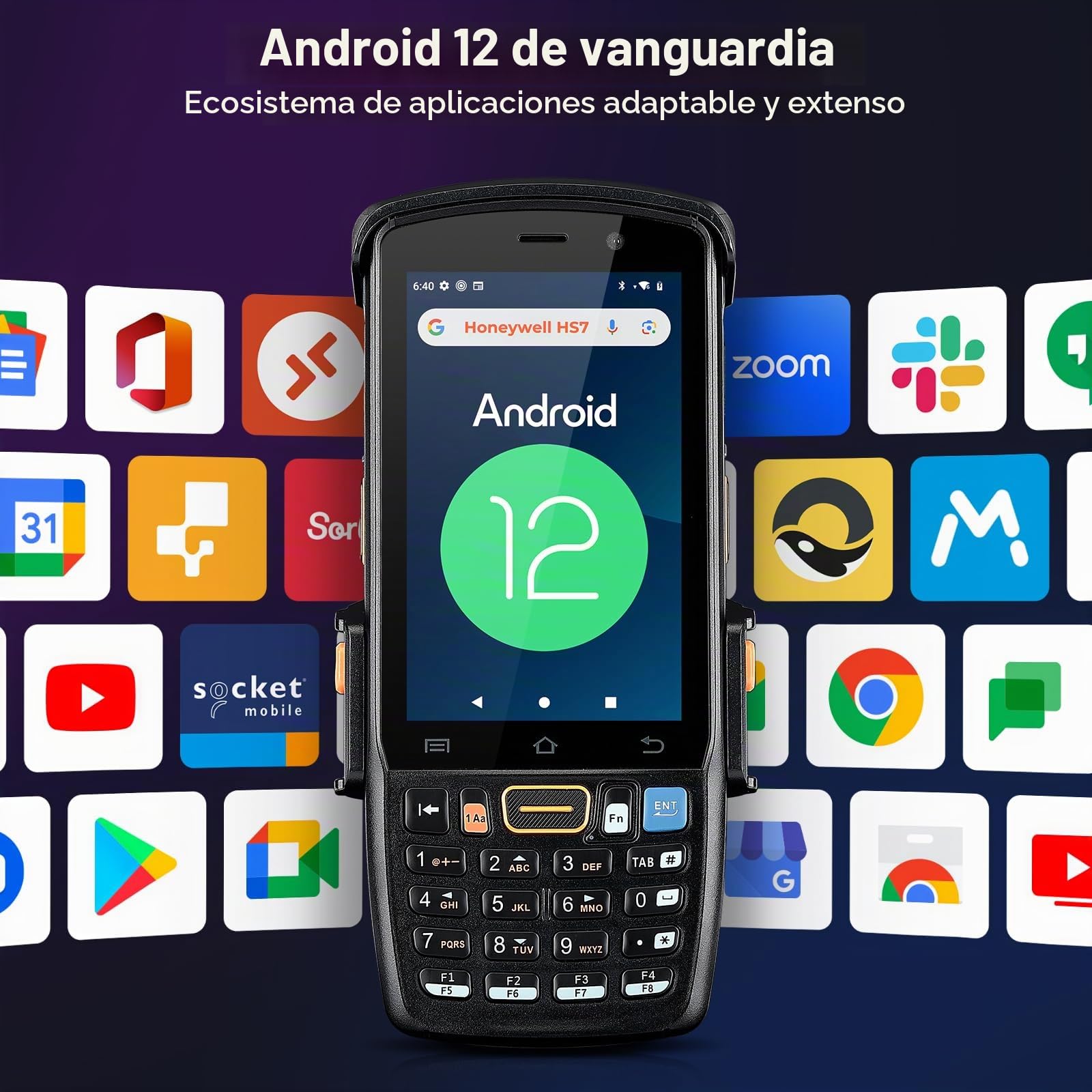 MUNBYN Escáner de Código de Barras Android 082Pro, Android 12, Equipado con Escáner HS7, PDA Portátil con 3GB+32GB, Robusto IP67 para Seguimiento de Inventario