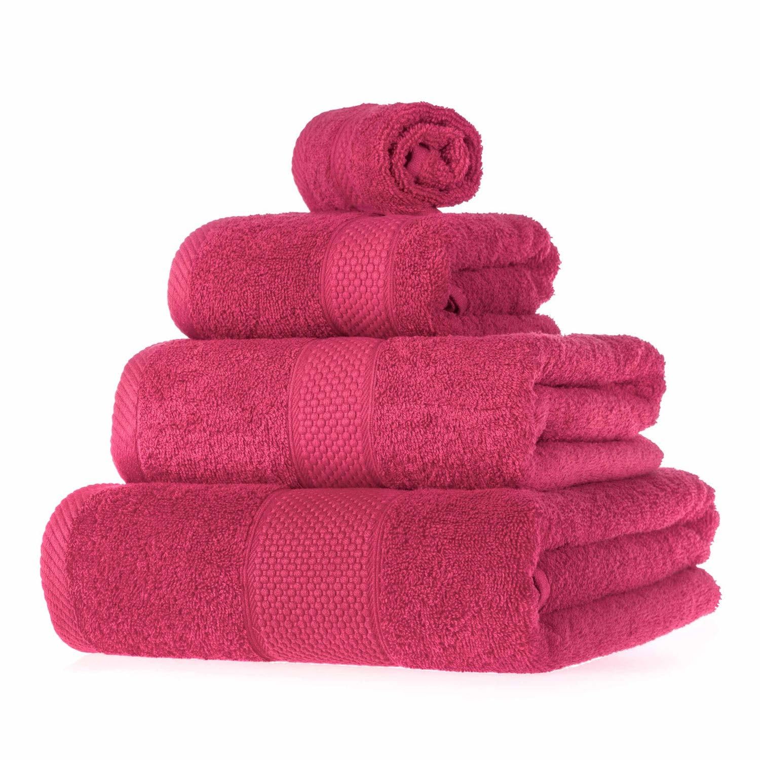 Homescapes Turkish Cotton Raspberry Bath Towels Set from B&Q