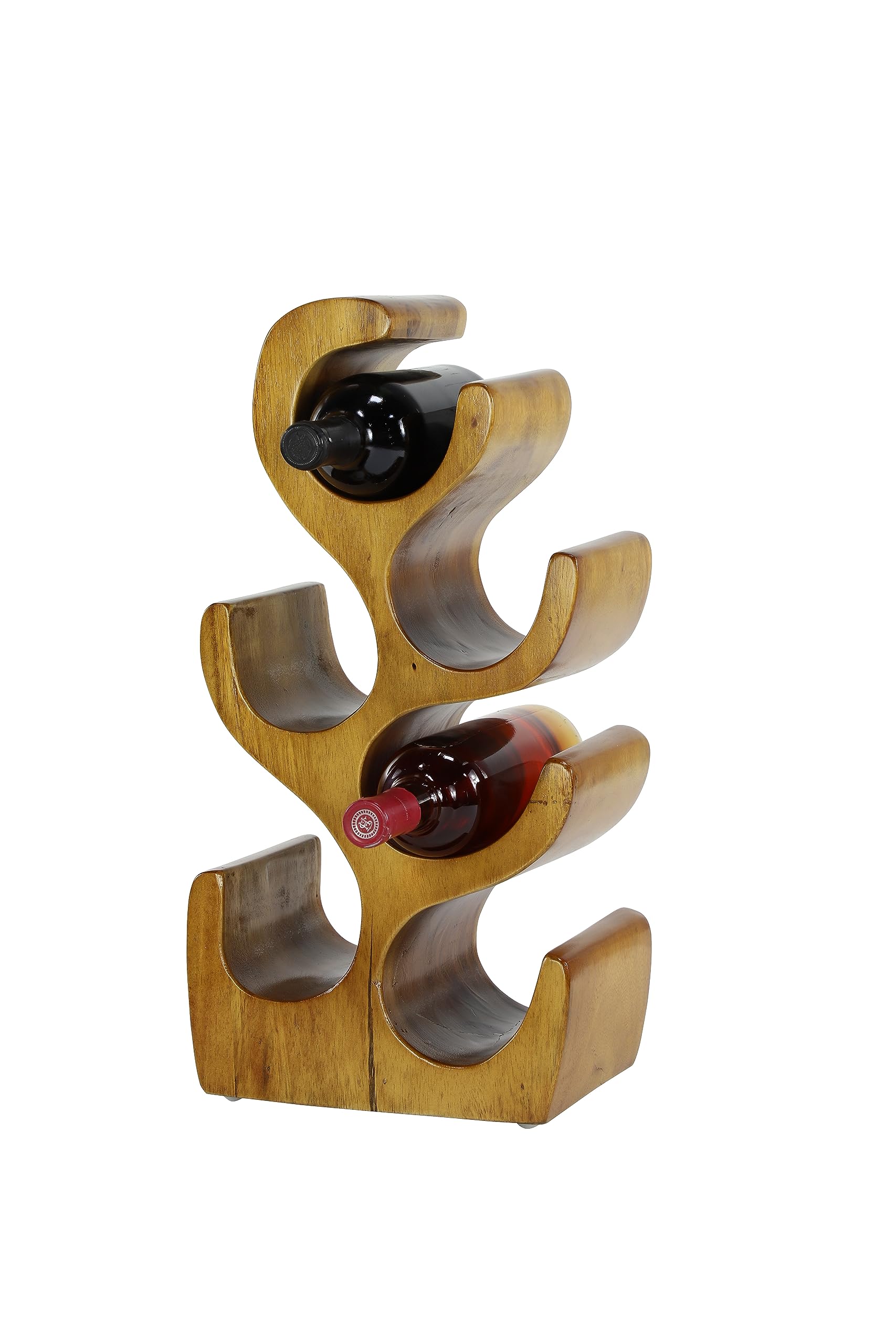 Amazon.com: Deco 79 Teak Wood Tree Shape 6 Bottle Wine Rack, 10