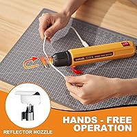 Vista 3 de Mini Pistola de Aire Caliente 380W – Herramienta de Aire Caliente de Doble Temperatura con Cable Largo de 1.5m y Boquilla para Reparación