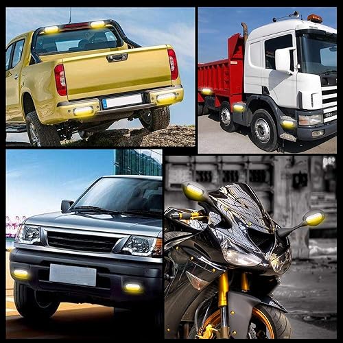 Miniatura 7 de KaiDengZhe Amber & White - Barra de luz estroboscópica de montaje en superficie súper brillante, 12 LED, advertencia de emergencia, construcción de