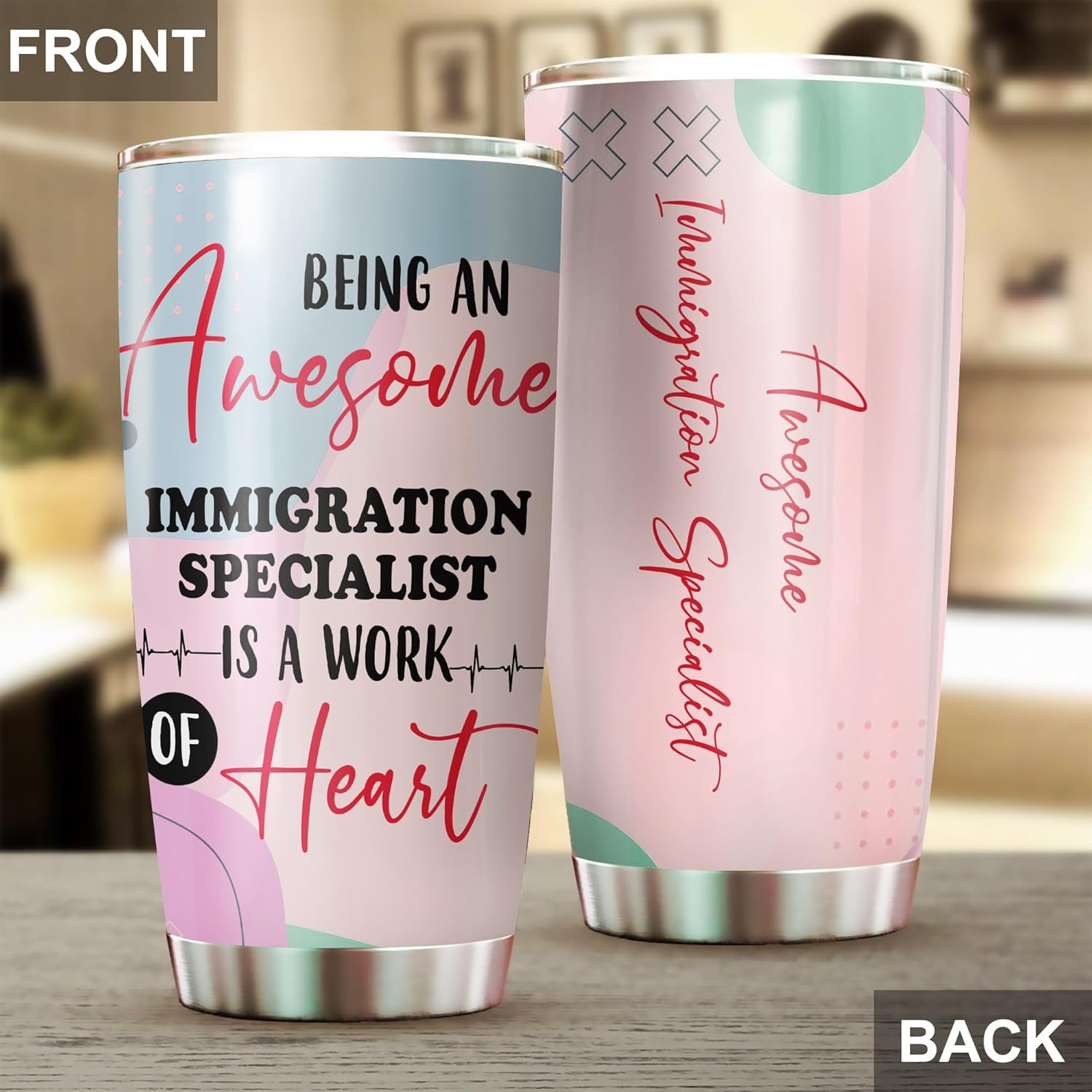 Awesome Immigration Specialist Tumbler Stainless Steel 20oz, Funny Immigration Specialist Gifts Bulk For Birthday Christmas, Office Gifts For Men Women Work Friend Coworker Driking Coffee Cup