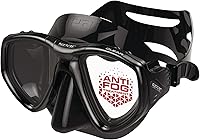 SEAC Clear Antifog Dual-Lens Diving Mask - Low Volume Silicone Skirt for Snorkeling & Scuba Diving