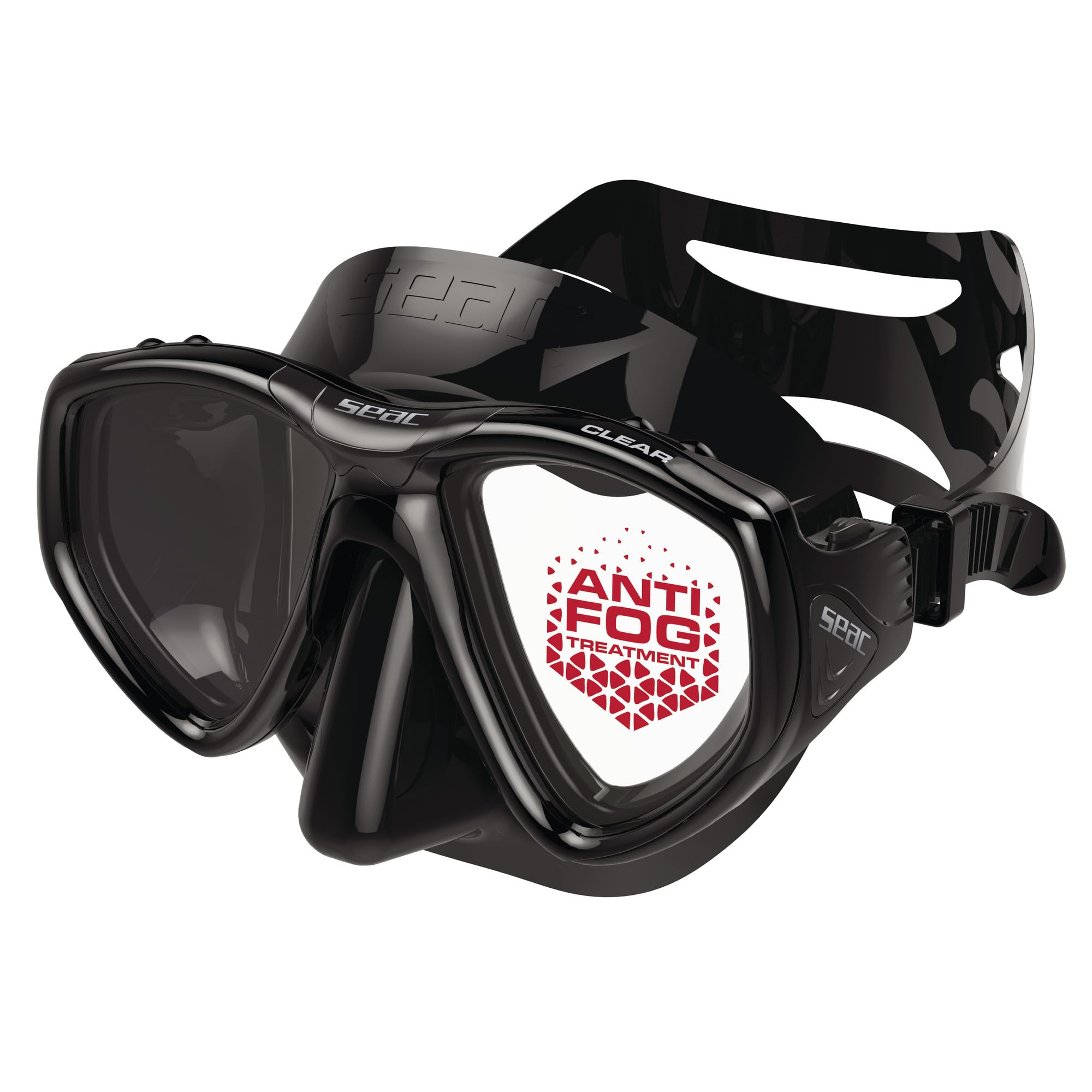 SEAC Clear – Dual-Lens Silicone Diving Mask | Antifog Low Volume Mask for Diving and Snorkeling