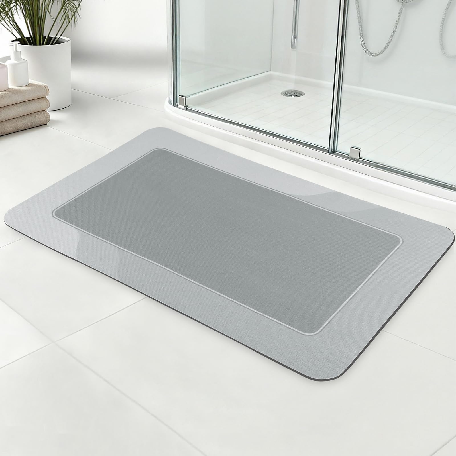 ArtyCozy Super Absorbent Stain Resistant Soft Bath Mat Non-Slip Bathroom Rug with Rubber Backing Thin Bath Rug Easy