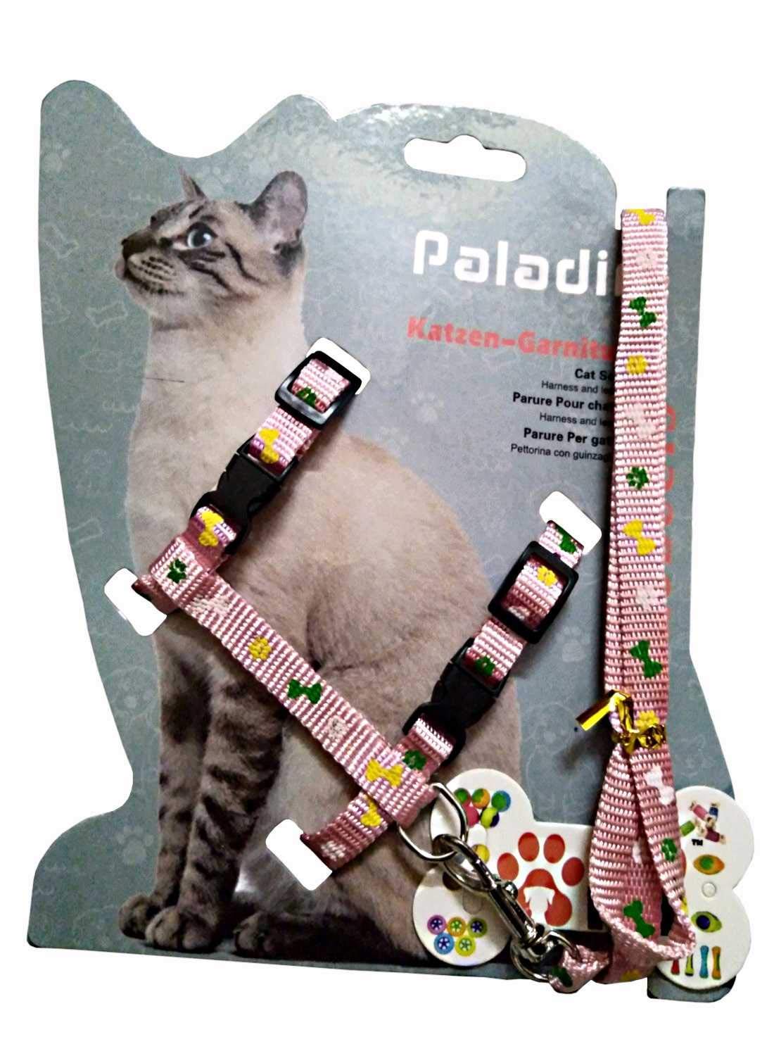 The DDS Store Adjustable Cat Walking Harness Nylon Strap Collar with Leash,Cat Leash and Harness Set Escape Proof (Pink) (B07S484NPR) Amazon Price History, Amazon Price Tracker