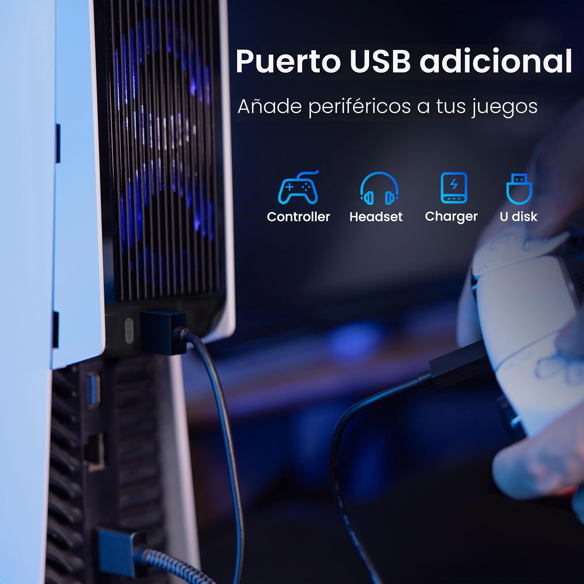 KIWIHOME Ventilador de refrigeración para accesorios PS5, ventilador silencioso actualizado con 3 ventiladores y USB externo para PS5 Digital/Ultra HD Consola, No para PS5 Slim (Blanco)