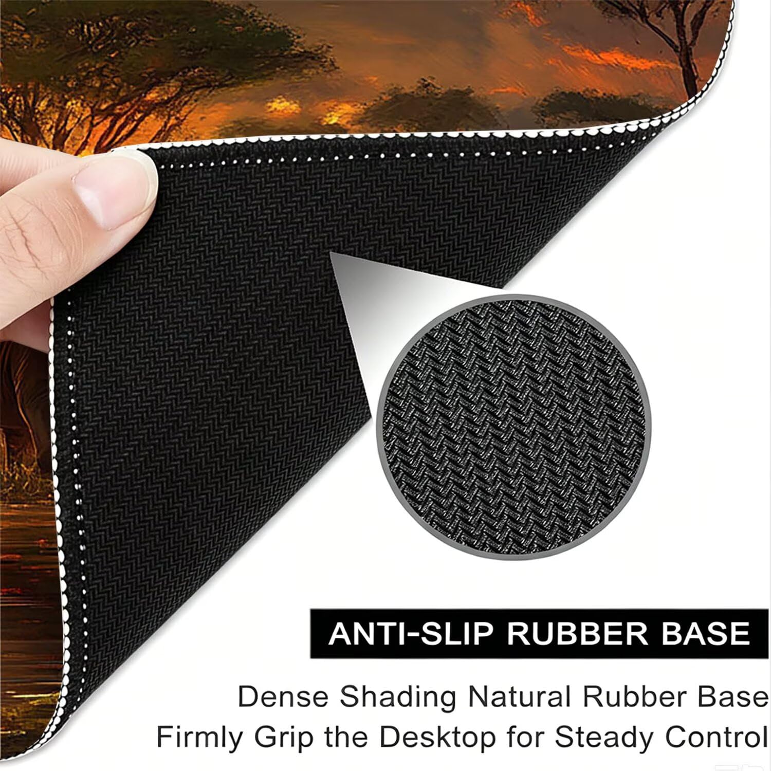 Tappetino Mouse Gaming XXL, Mousepad 1200x600x4mm Africa animale 0x0-137 | Tappetino Scrivania con Base in Gomma Antiscivolo Bordi Cuciti per Computer, PC, Migliora la Precisione e la Velocità
