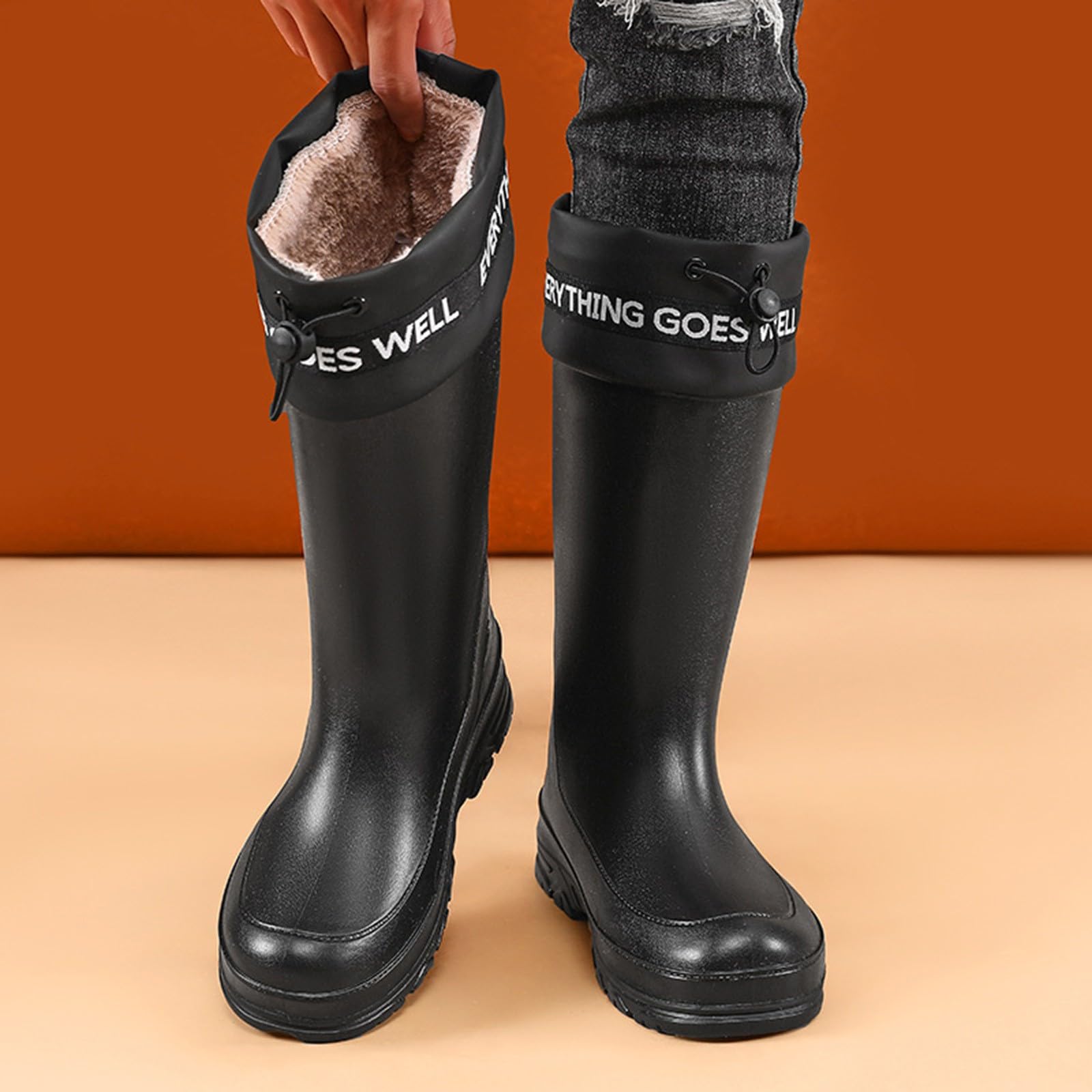 Generisch Stivali leggeri da uomo, estivi, impermeabili, traspiranti, da pesca, antiscivolo, in gomma, unisex, con plateau, da viaggio, per il tempo libero