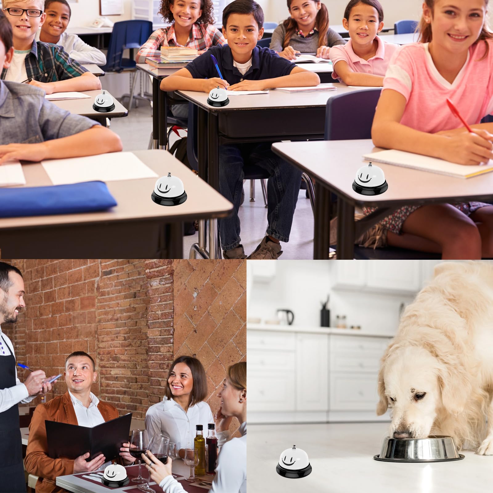 Campanelli Da Tavolo - 2 Pezzi Con Suono Chiaro - Per Ristorante, Hotel, Casa E Servizio