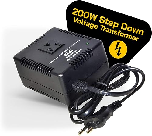 Miniatura 2 de ELC Convertidor de voltaje de 200 vatios, descendente, convertidor de energía de viaje de 220 V a 110 V240 V a 120 V, para alisadora de pelo,